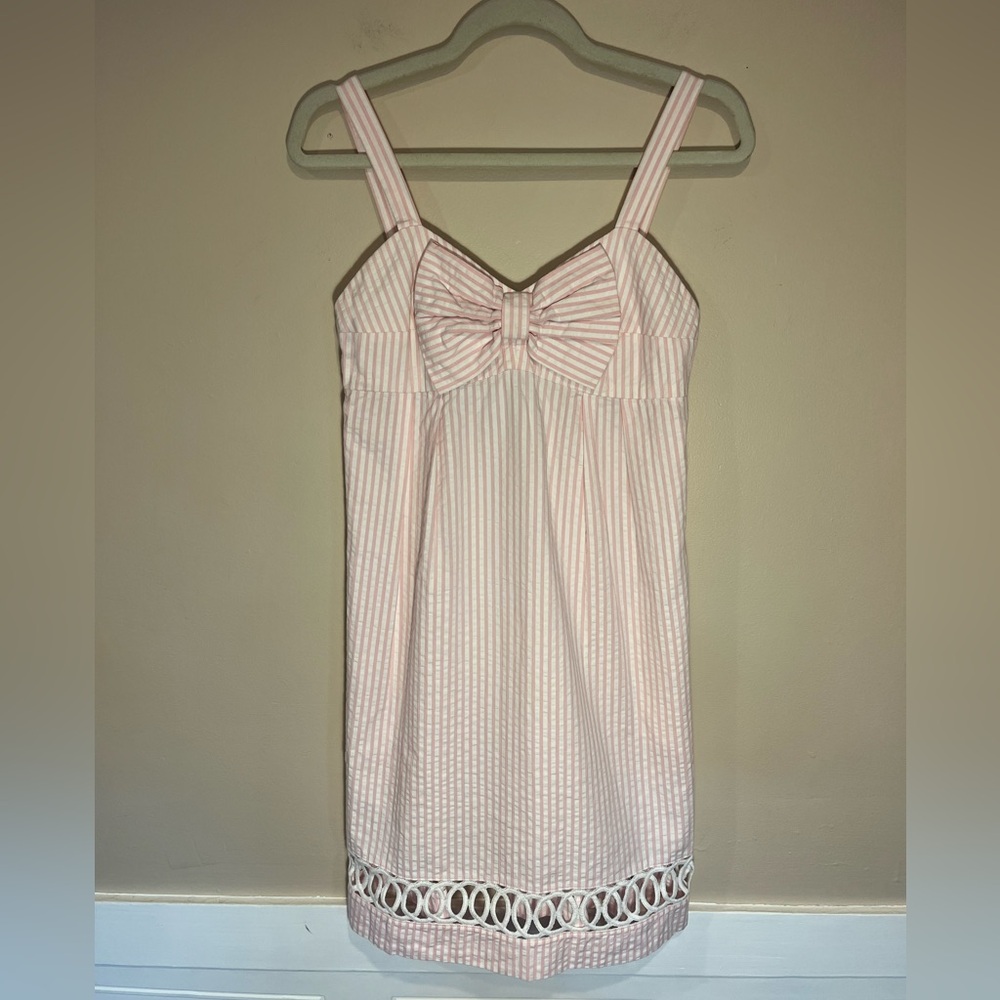 Sarah Campbell light pink adjustable strap dress,  size 4 100% cotton